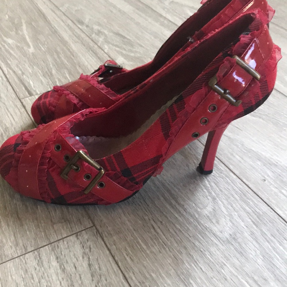 Woman’s red heels